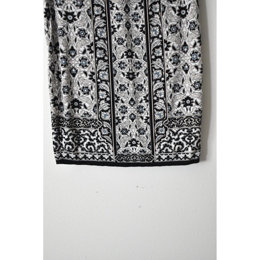 Max Studio Pencil Skirt Women S Black White Excellent Floral Medallion Print - Picture 3 of 6